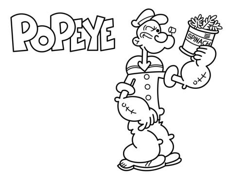 Enjoy Fun Popeye Coloring Pages for Kids | GBcoloring