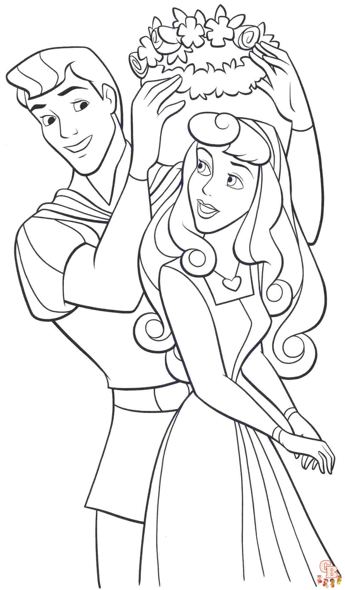 Desenho e Imagem Princesa Aurora Principe para Colorir e Imprimir Grátis  para Adultos e Crianças 