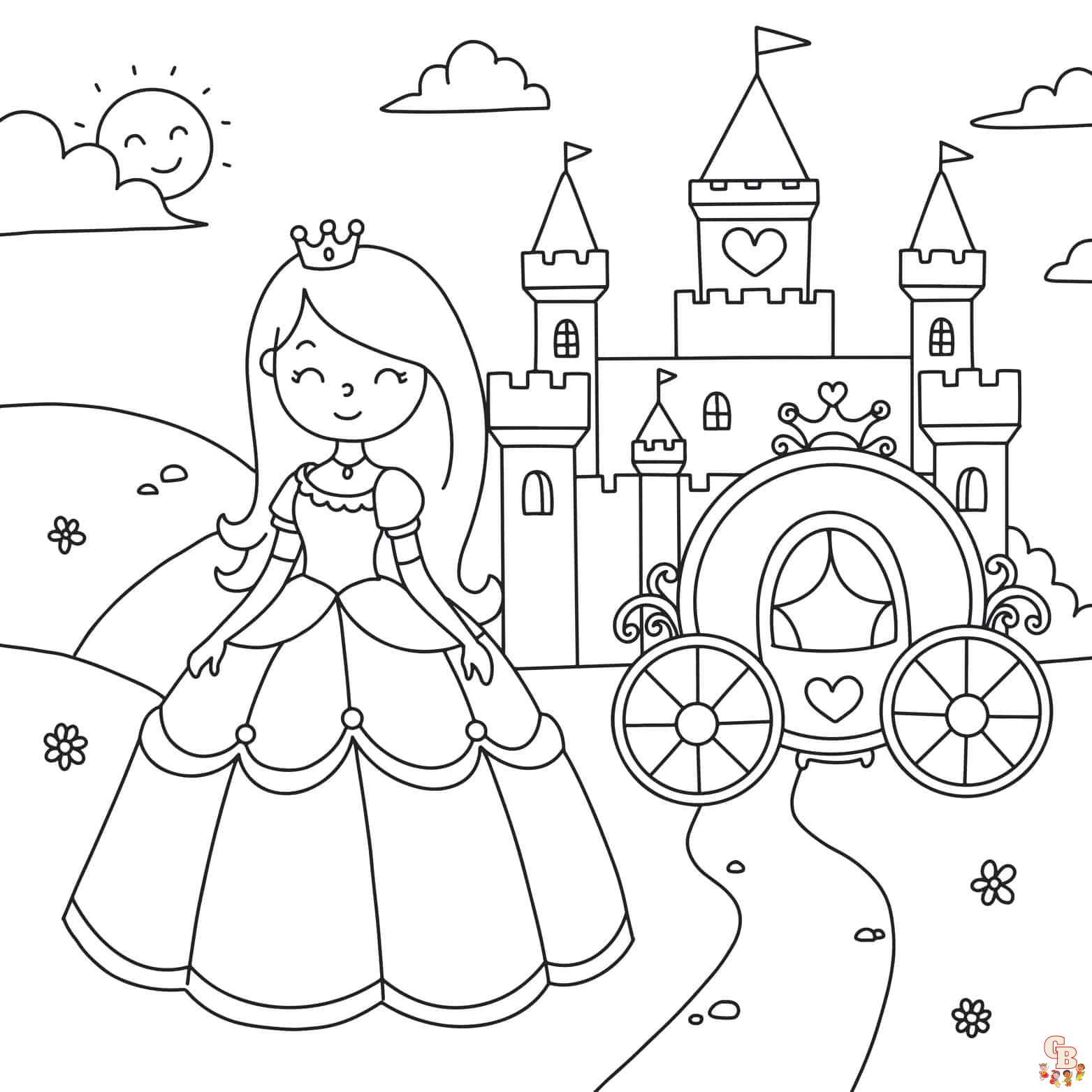 Desenho de Princesa no baile para Colorir - Colorir.com
