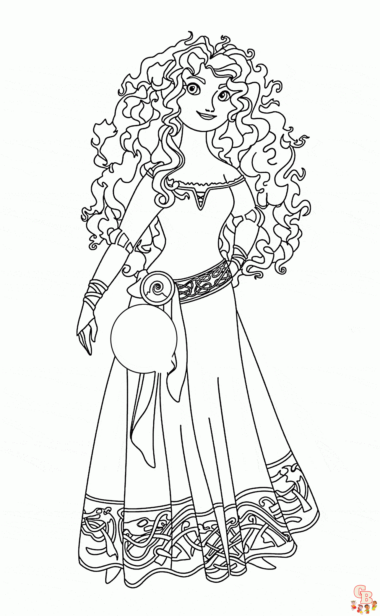 Planse de colorat prințesa Merida 1