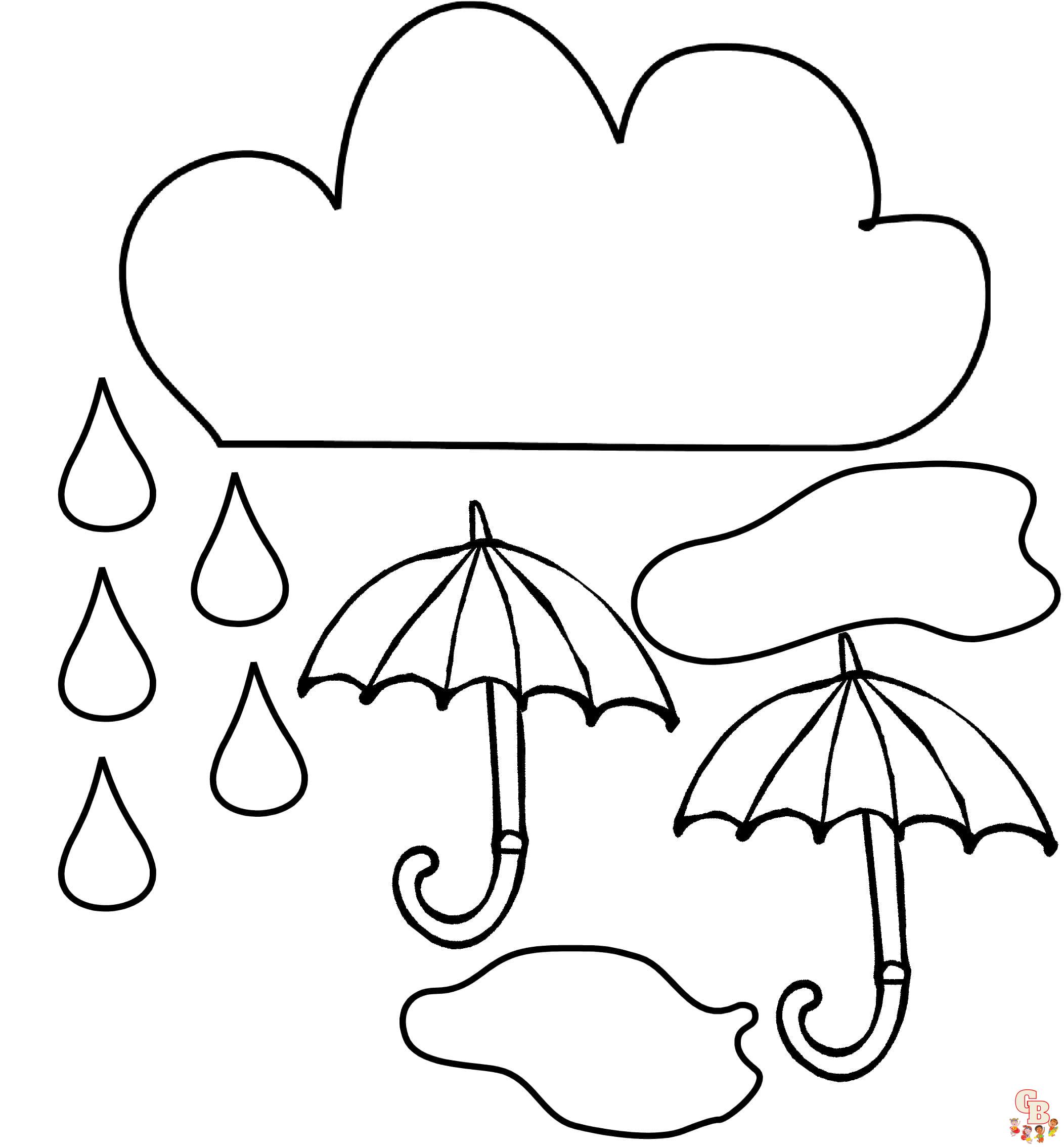 Rain Coloring Pages 1 1