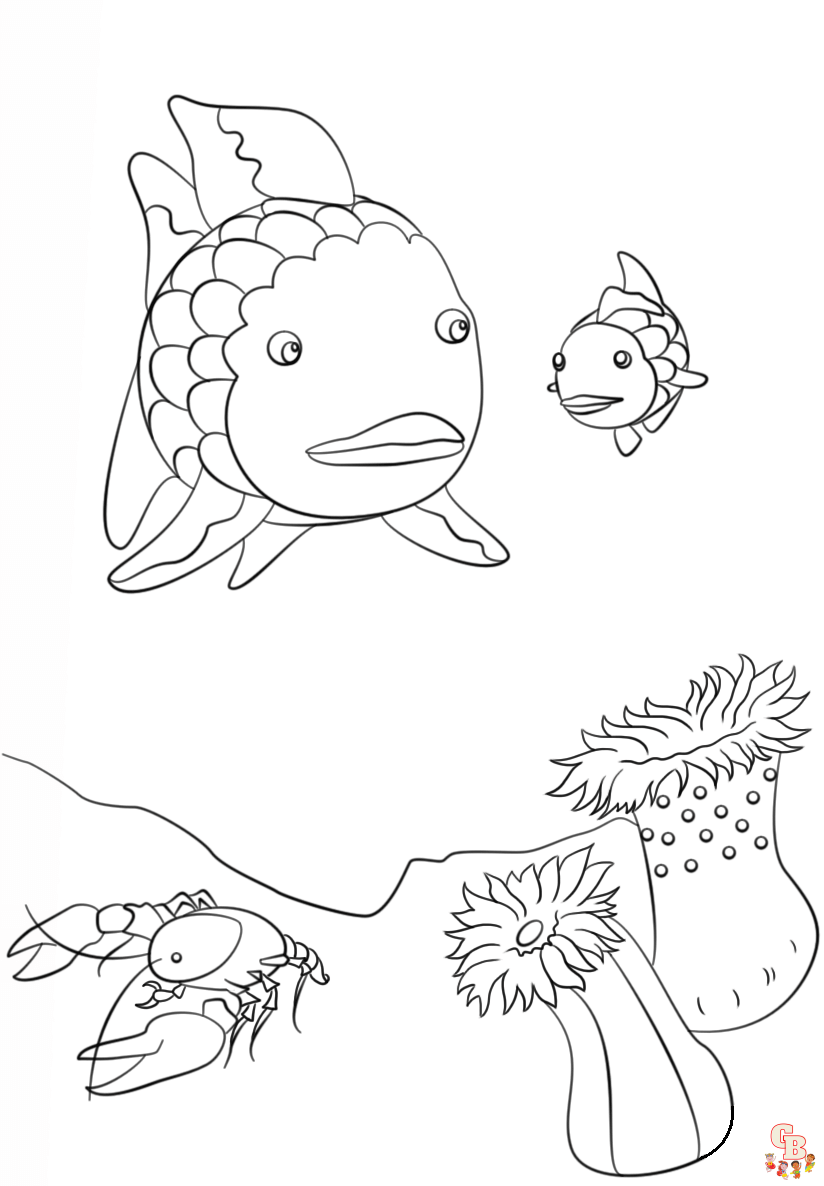 Rainbow Fish Coloring Pages 2