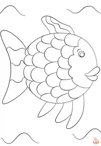 Rainbow Fish Coloring Pages 5