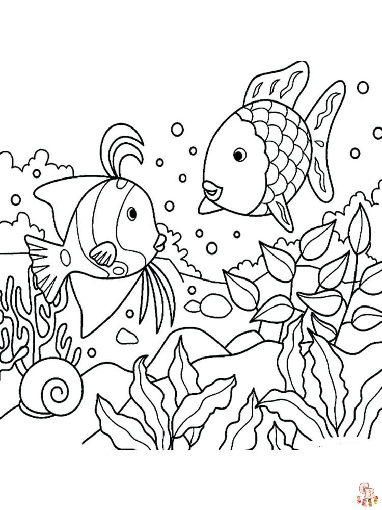 Rainbow Fish Coloring Pages 6