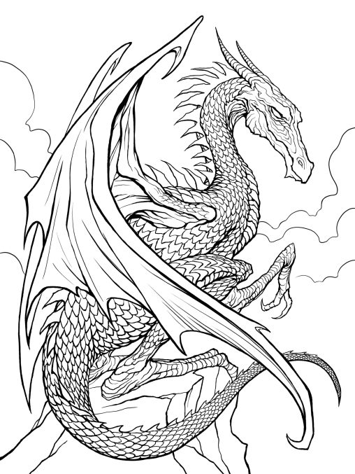 Realistic Dragon Coloring Pages Printable and Free