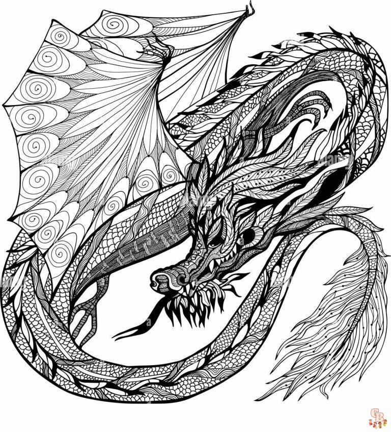 Realistic Dragon Coloring Pages Printable and Free