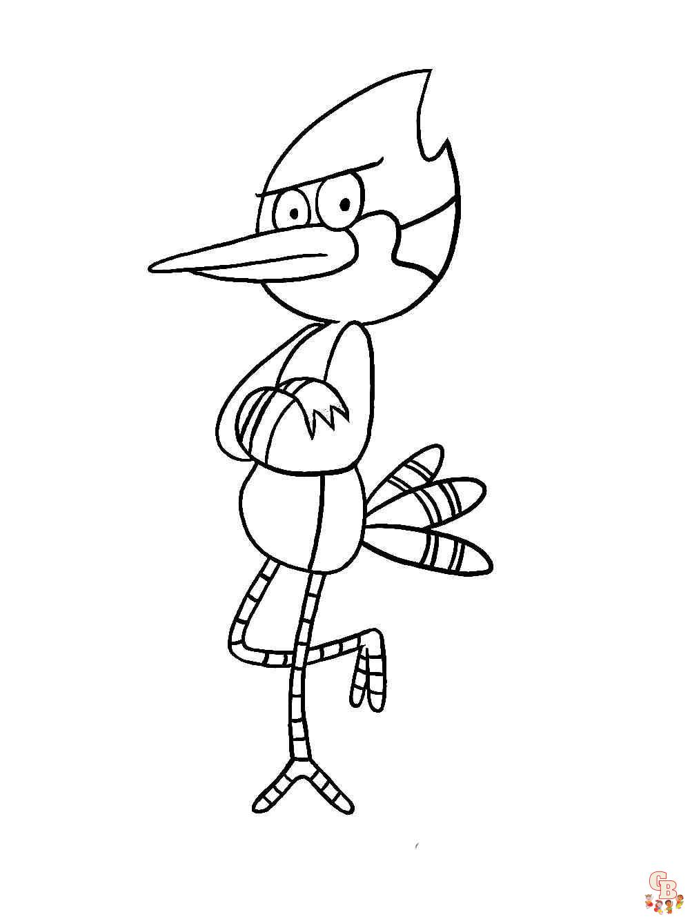 regular show coloring pages benson