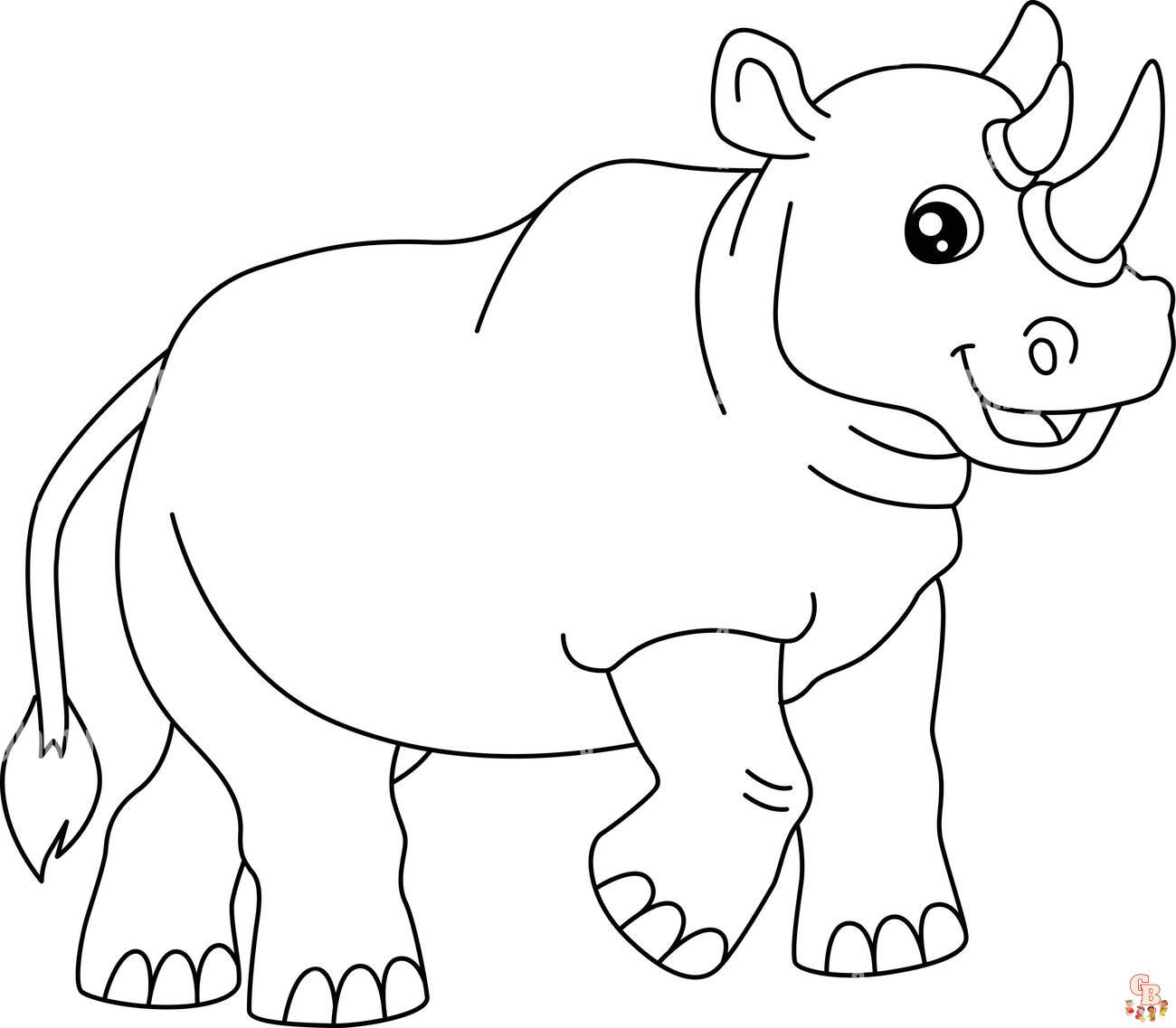 Rhino Coloring Pages 5