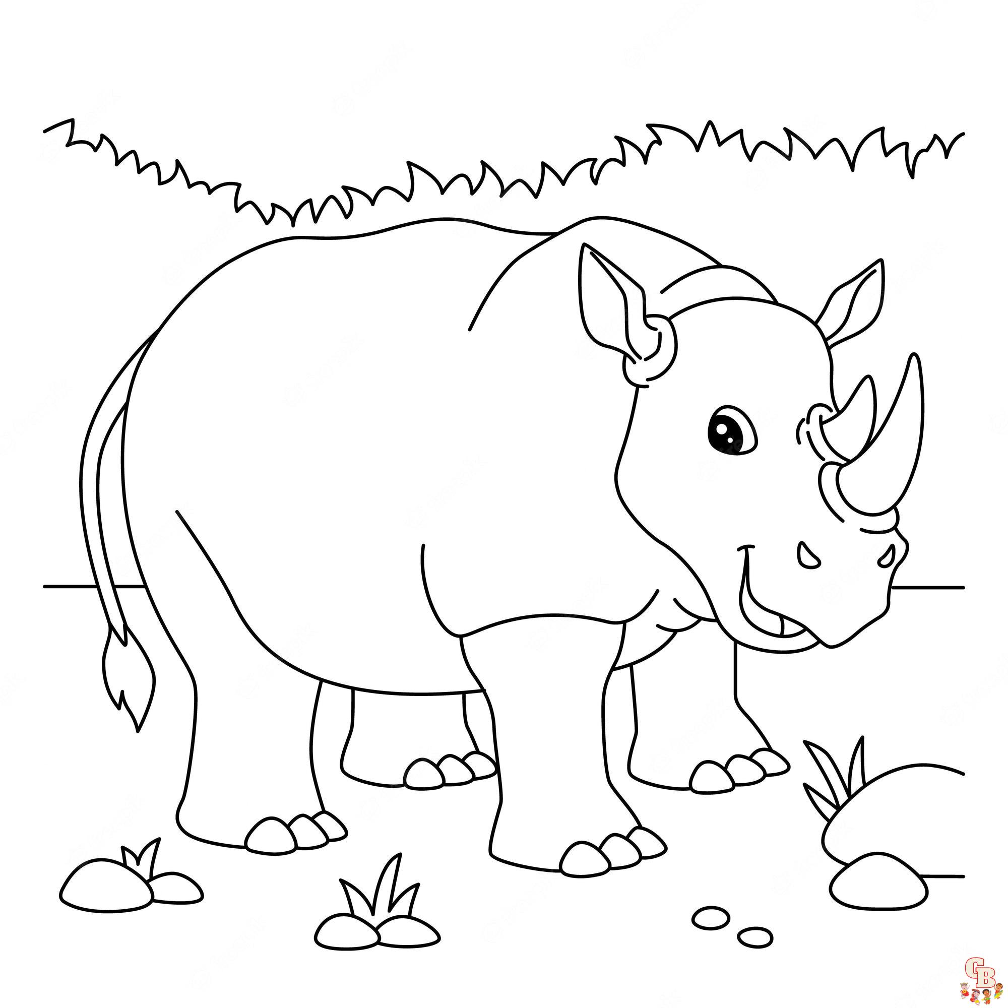 Rhino Coloring Pages 6