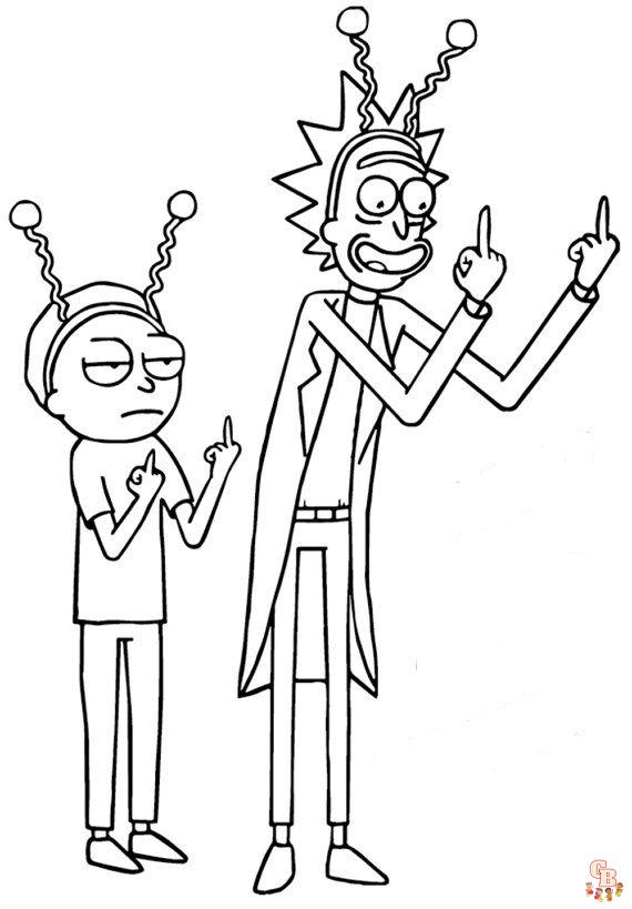 Dibujos para colorear de Rick y Morty 1