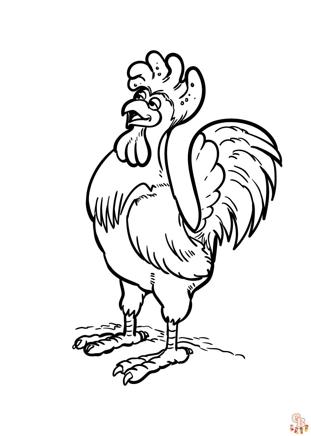 Rooster Coloring Pages 1
