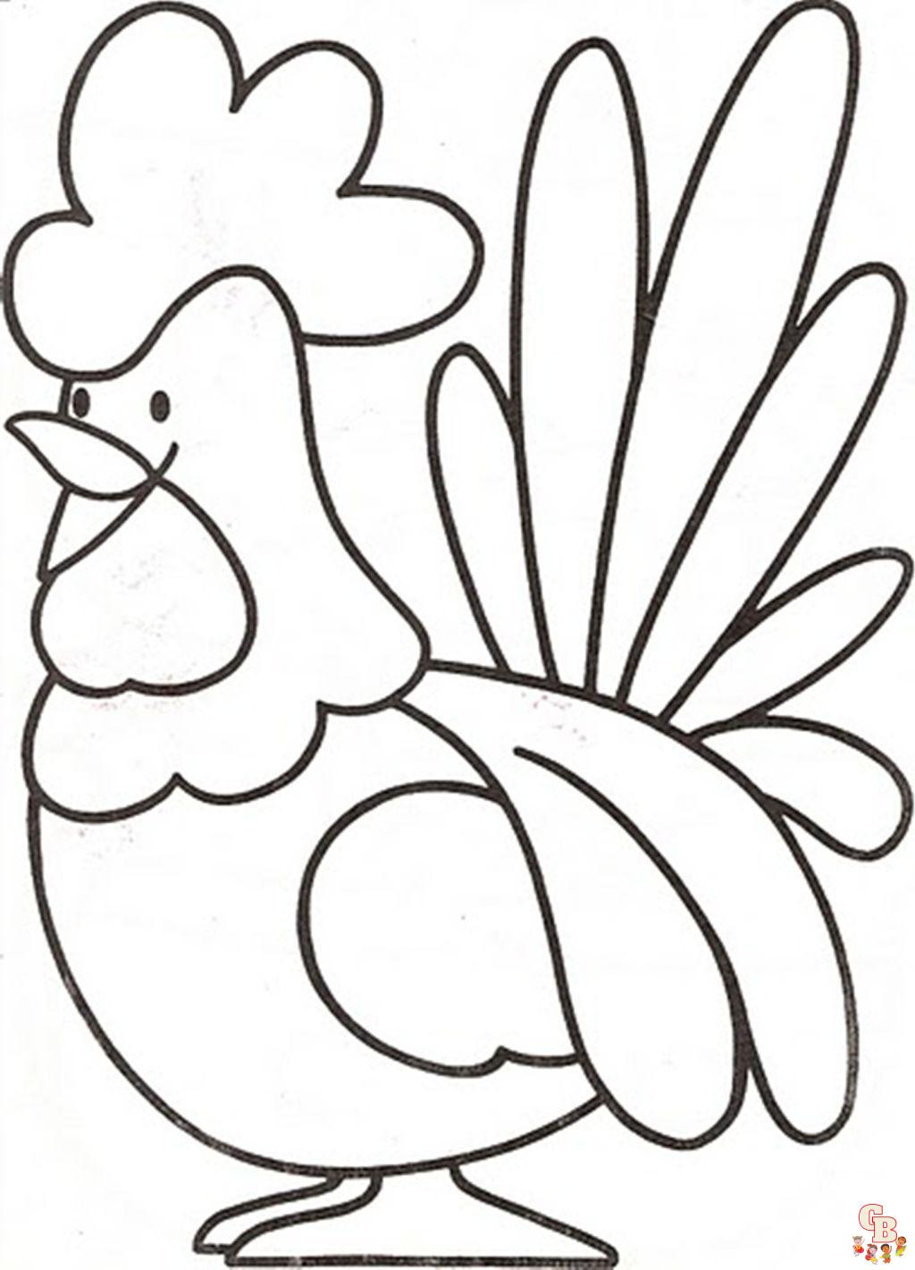 Rooster Coloring Pages 4
