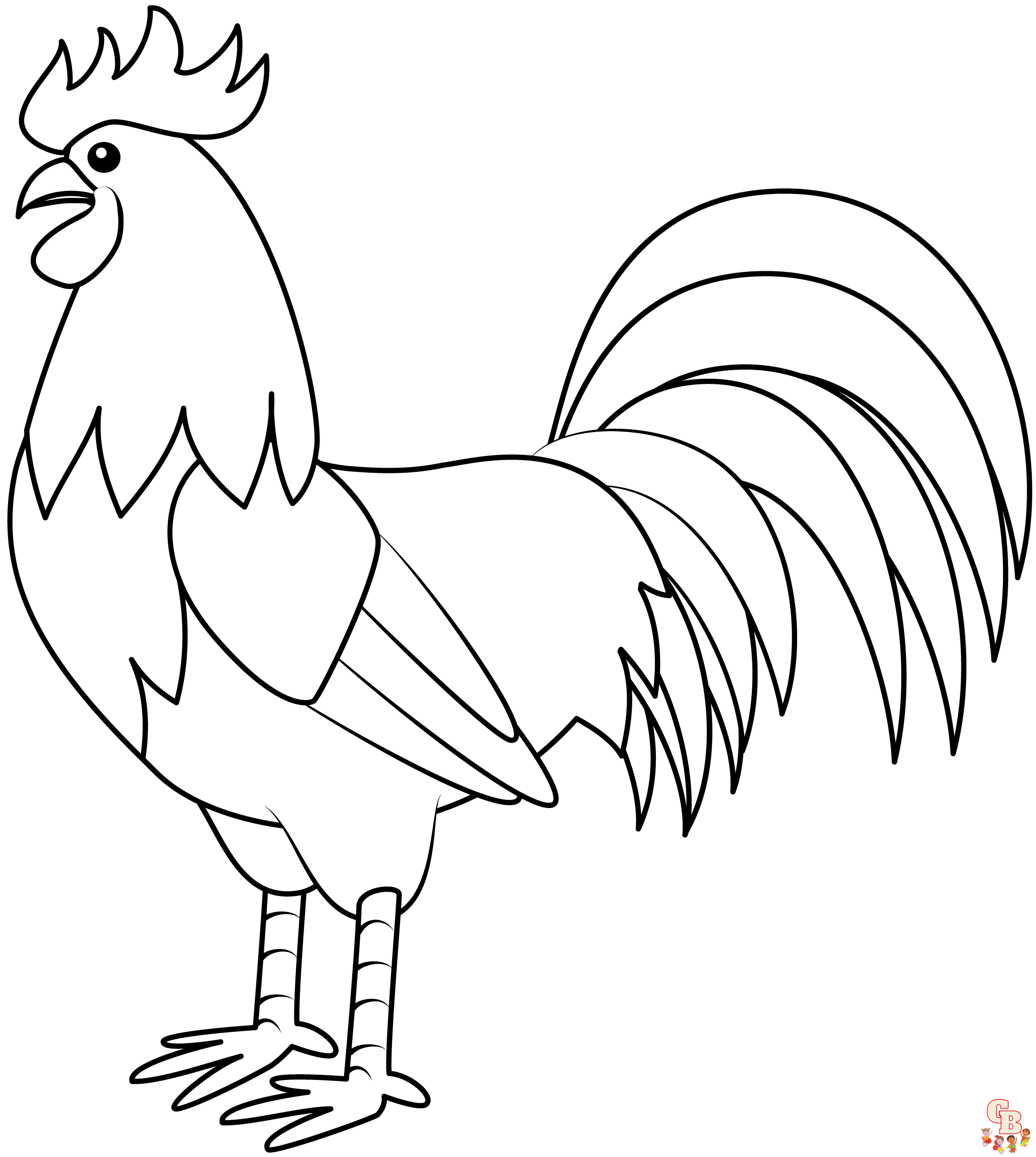 Rooster Coloring Pages 4