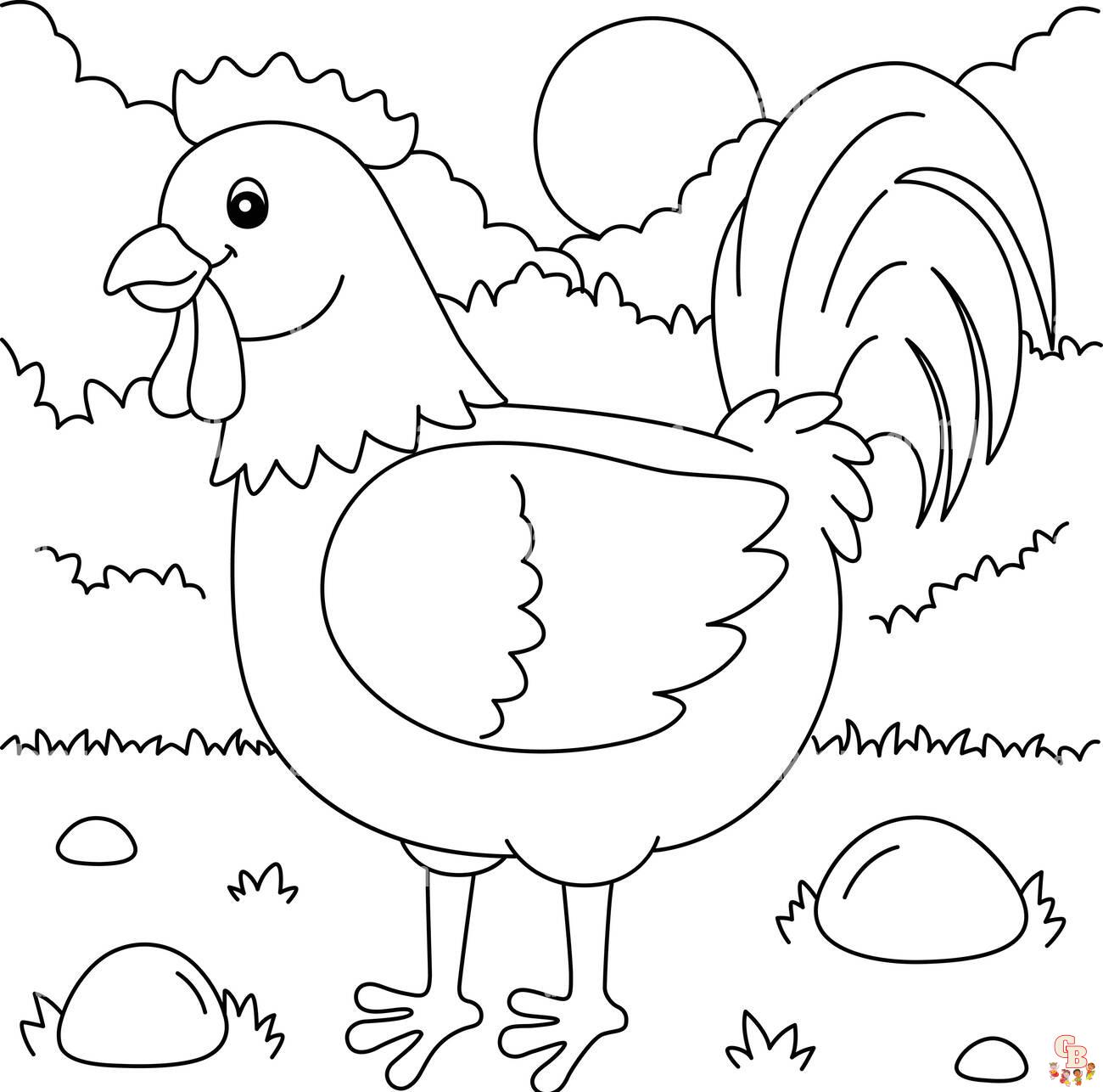 Rooster Coloring Pages 5