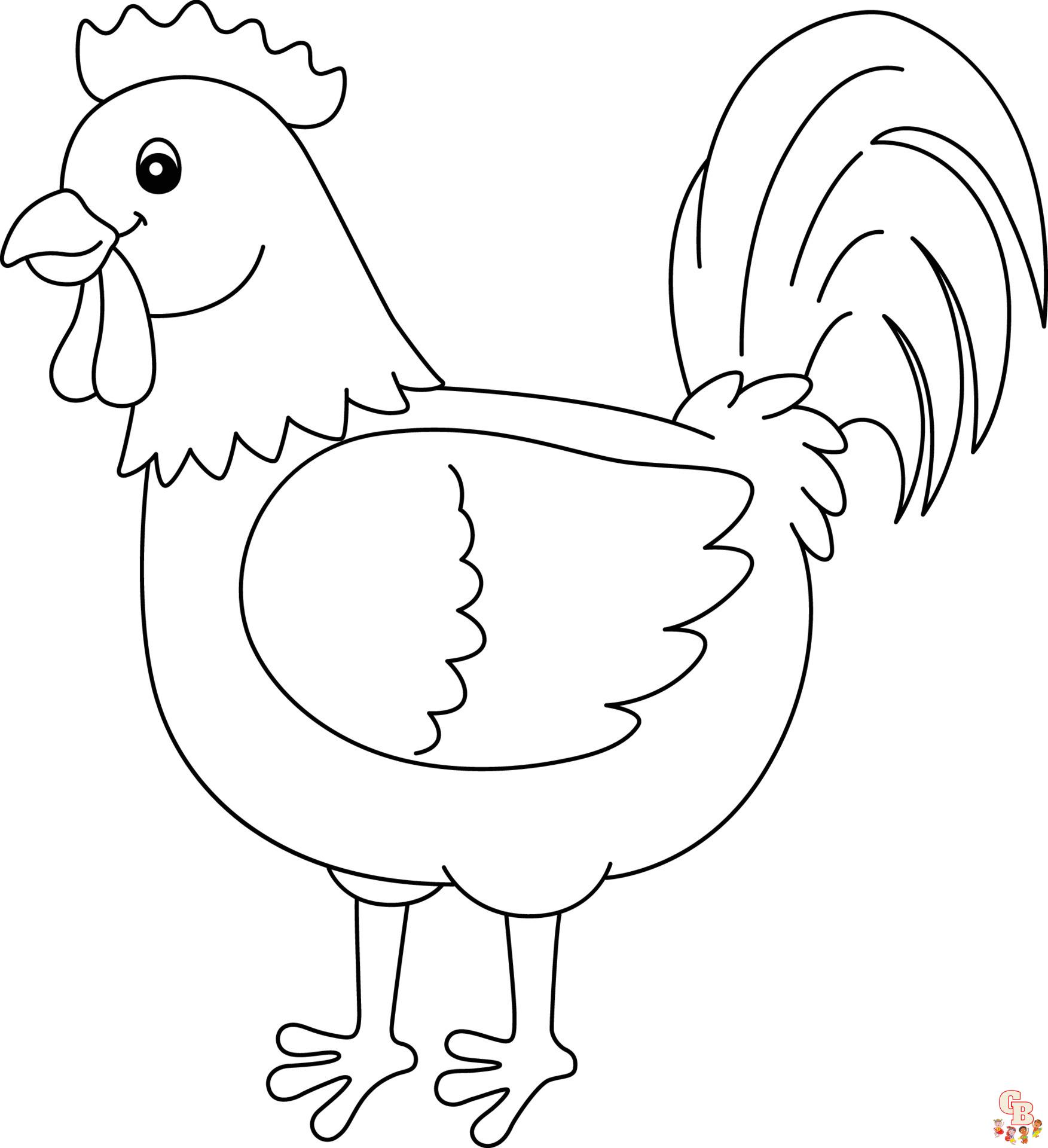 Rooster Coloring Pages 6