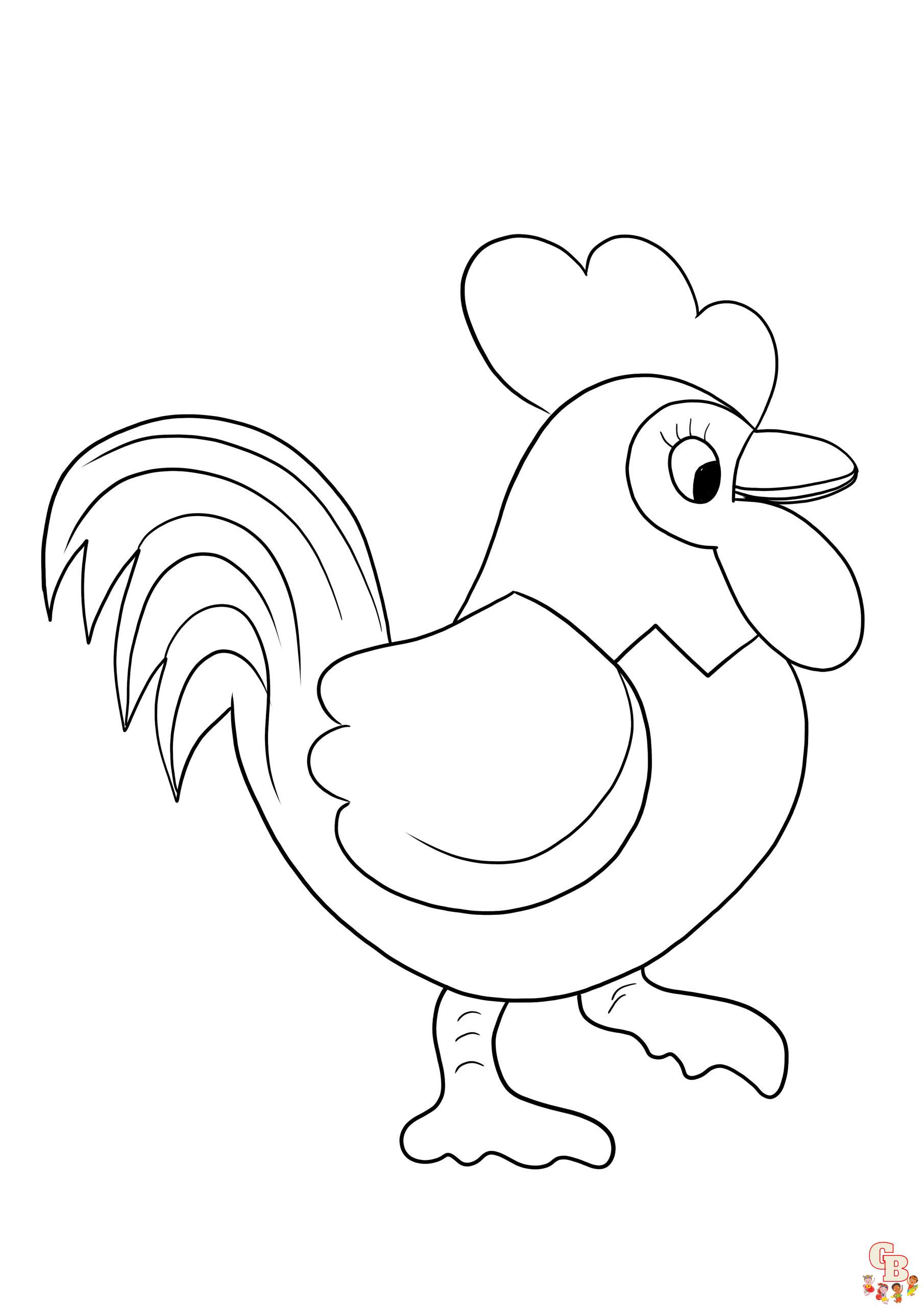 Rooster Coloring Pages 7