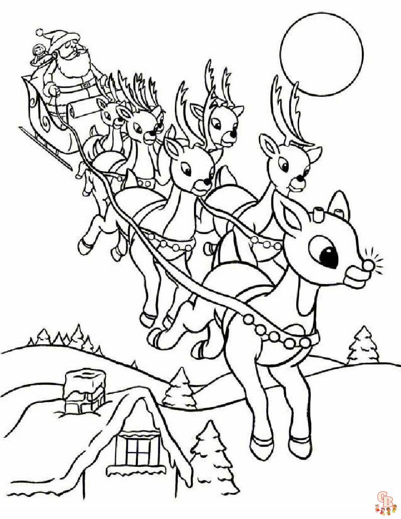 Rudolph Red Nosed Reindeer Coloring Pages 1