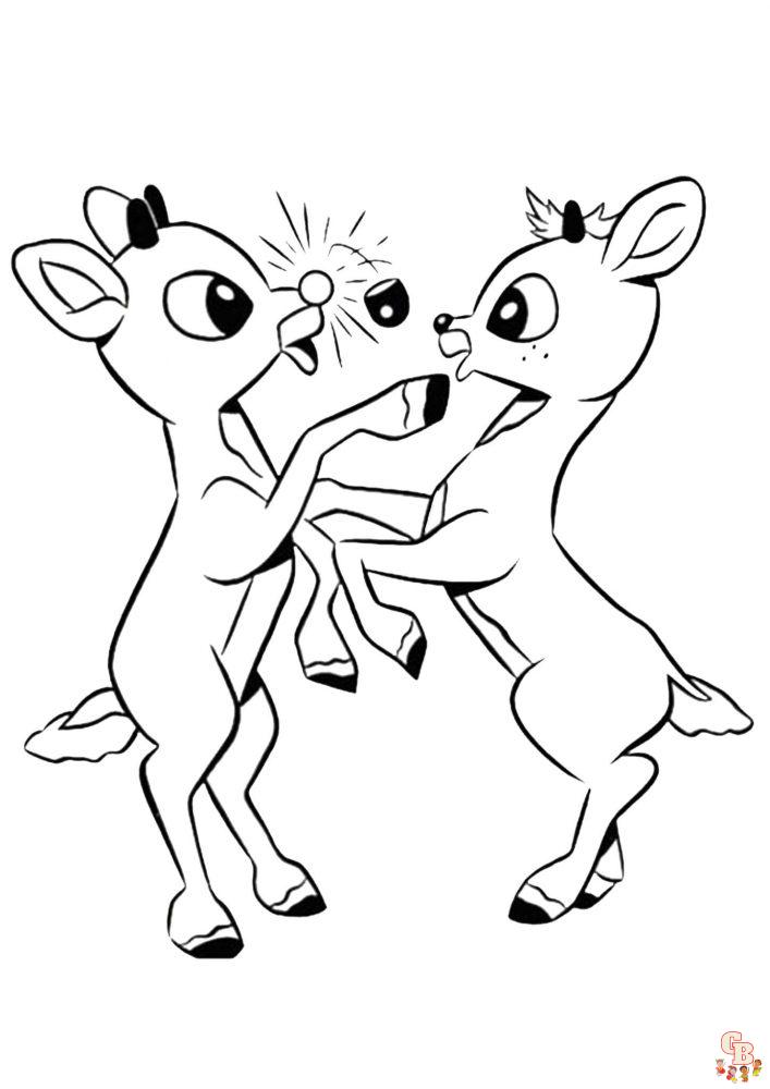 Rudolph Red Nosed Reindeer Coloring Pages 3