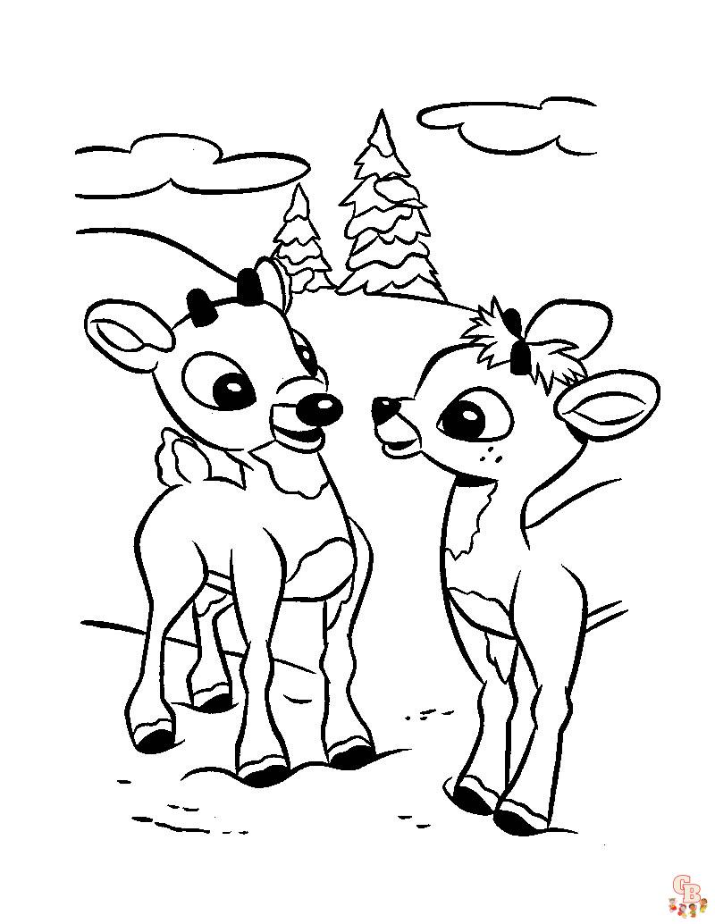Rudolph Red Nosed Reindeer Coloring Pages 4