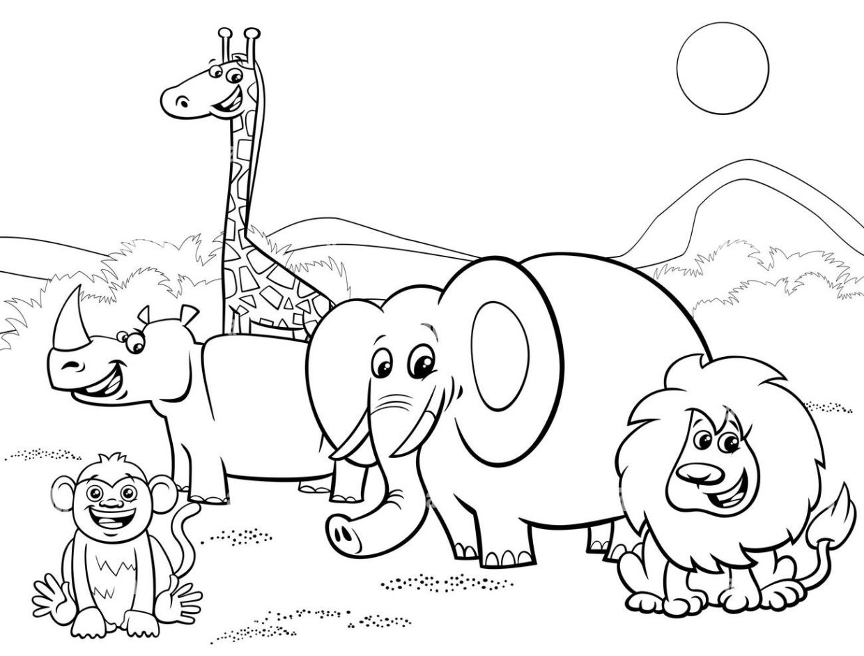 Fun and Free Safari Coloring Pages for Kids | GBcoloring