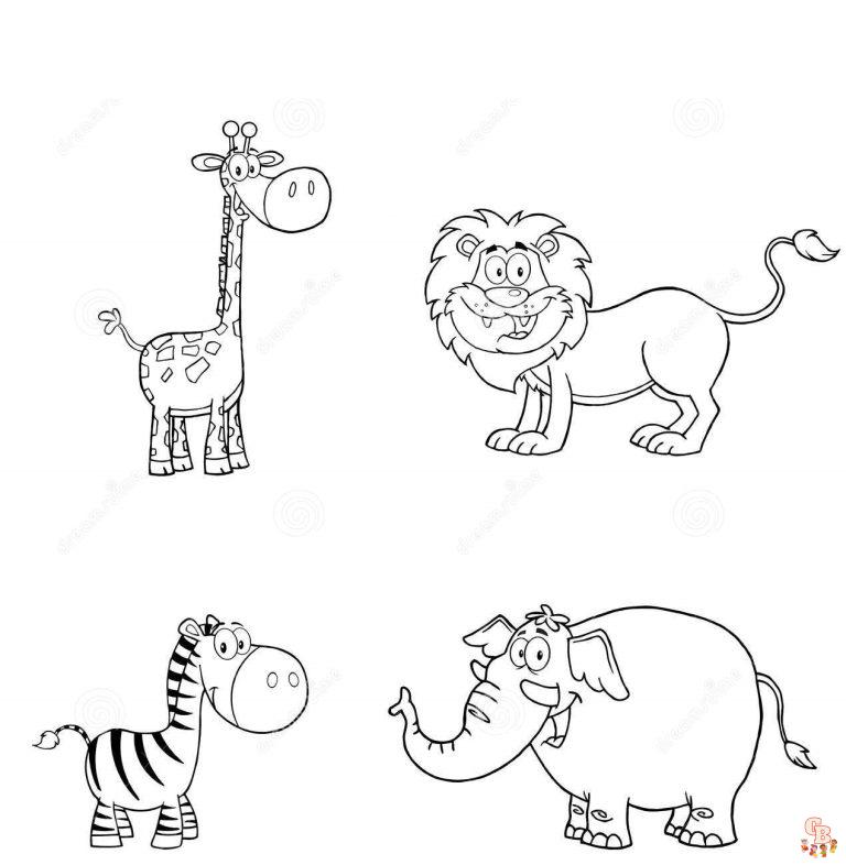 Fun and Free Safari Coloring Pages for Kids | GBcoloring