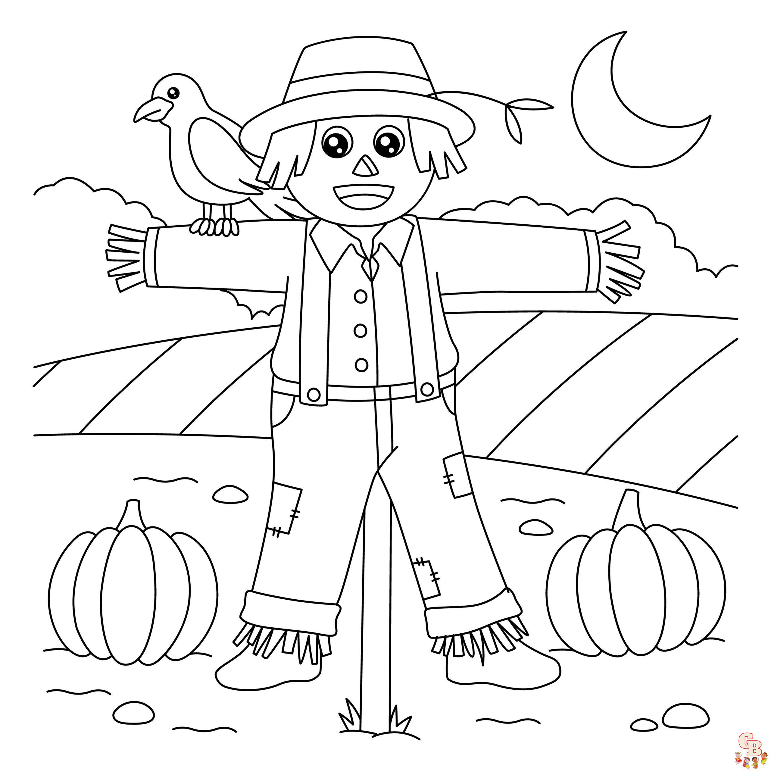 Scarecrow Coloring Pages 1