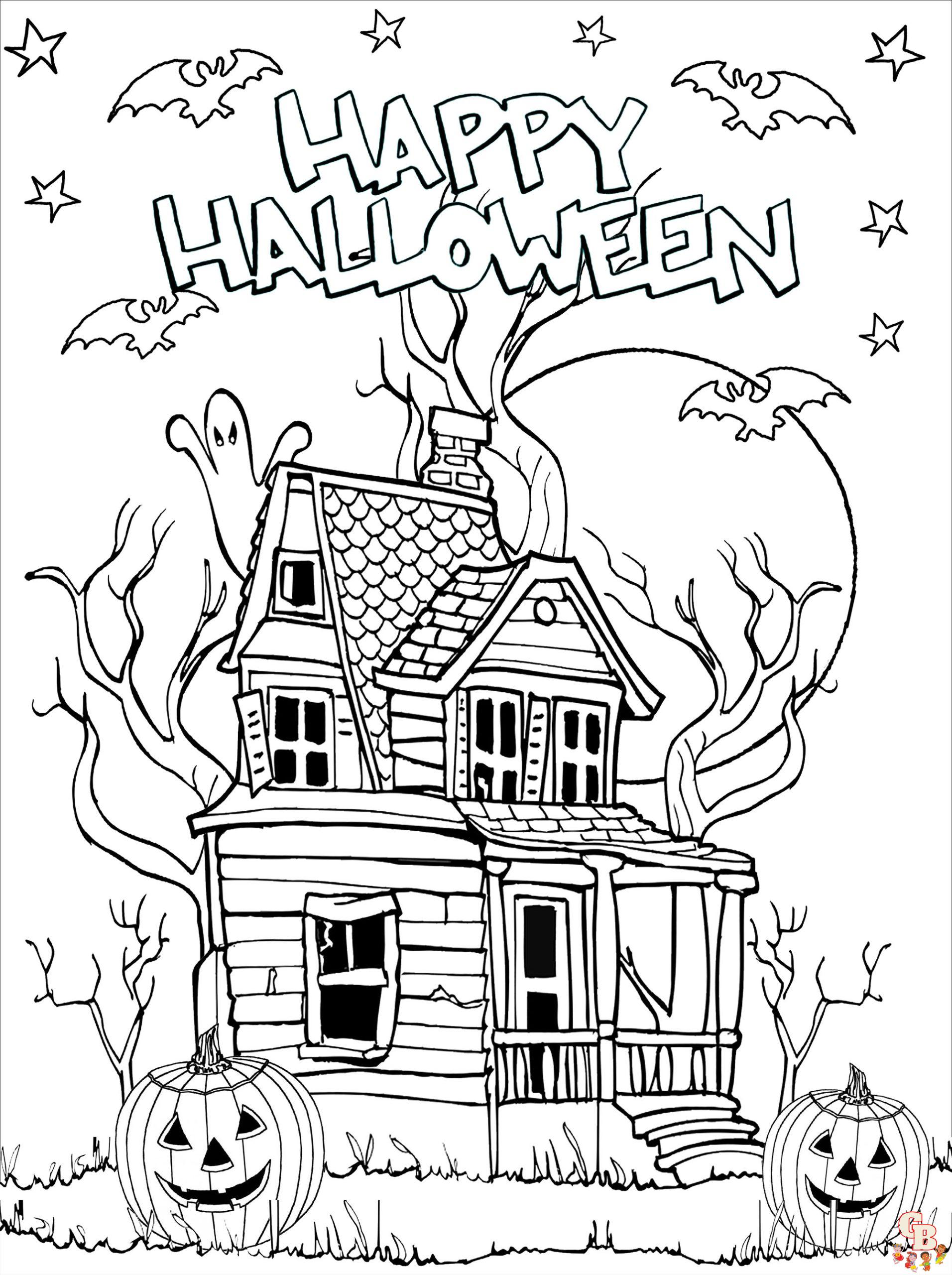 Páginas assustadoras para colorir - Páginas imprimíveis gratuitas para  crianças