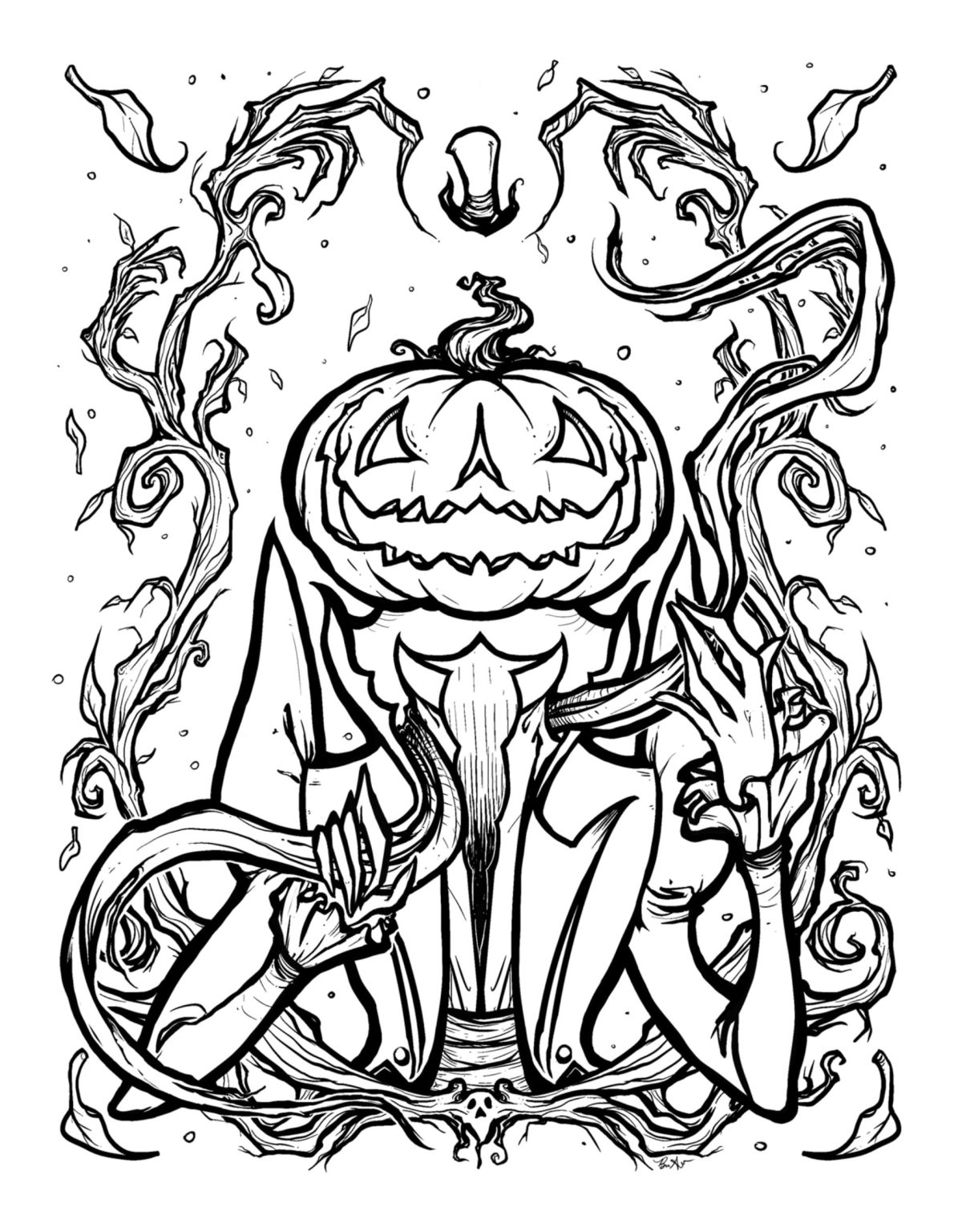 Free Scary Halloween Printable Coloring Pages