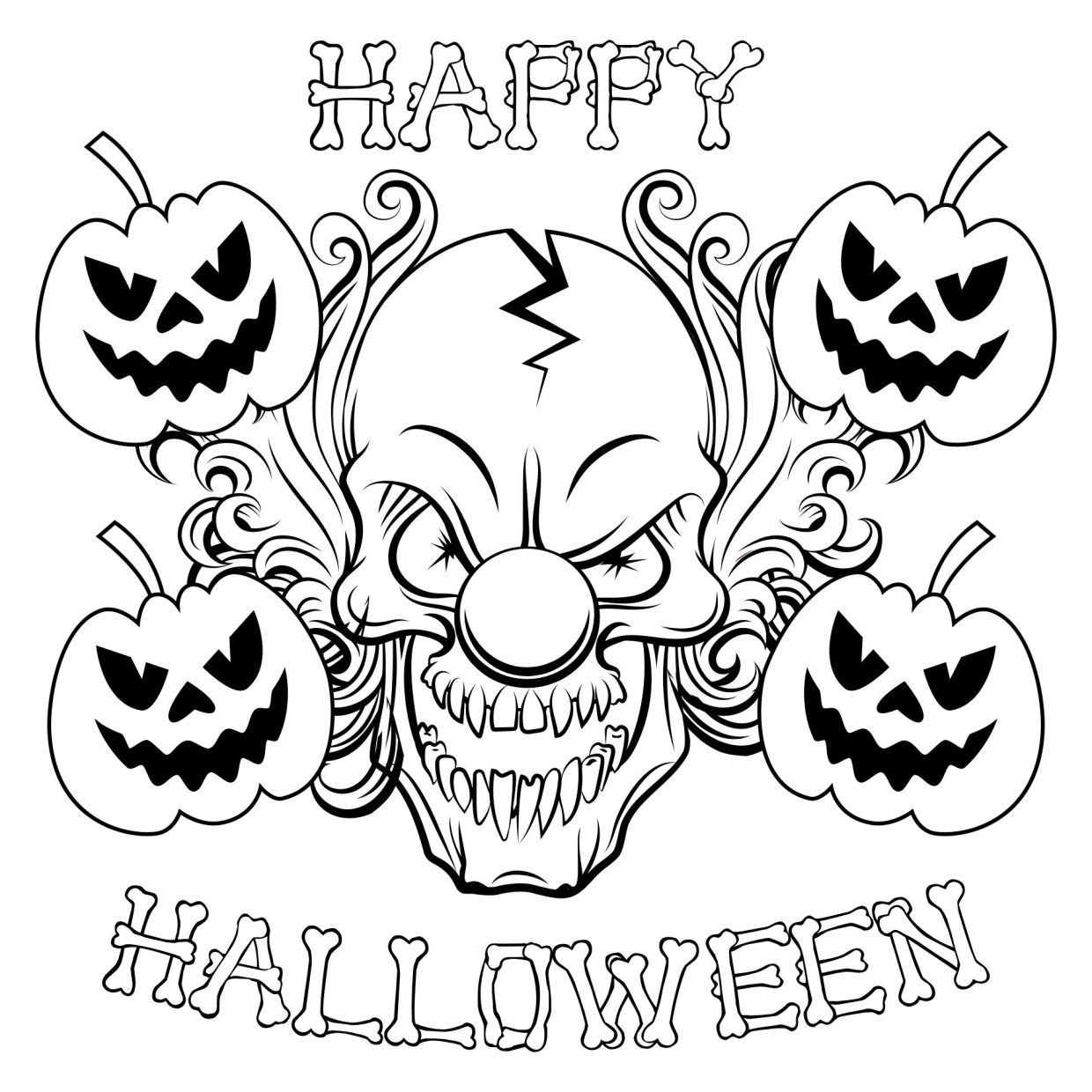 Scary Halloween coloring pages 5