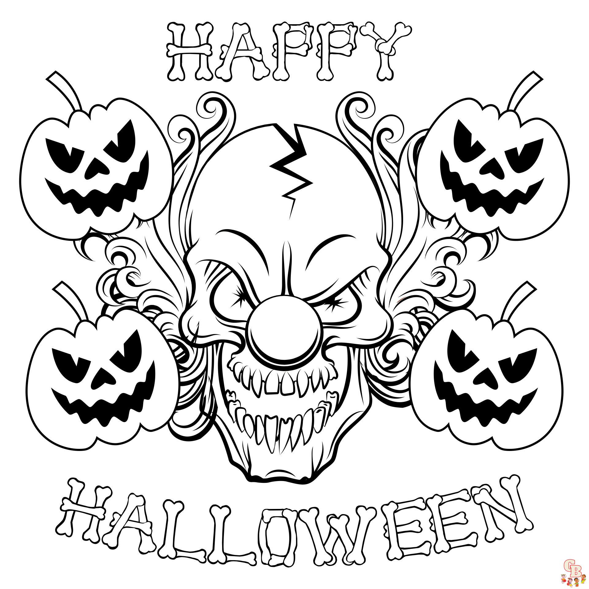 10 Desenhos Assustadores de Halloween para Imprimir e Colorir!