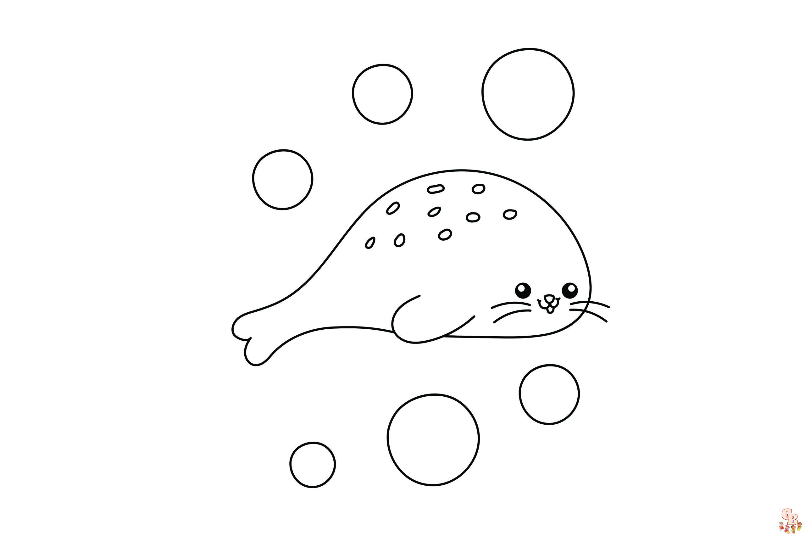 Seal Coloring Pages easy