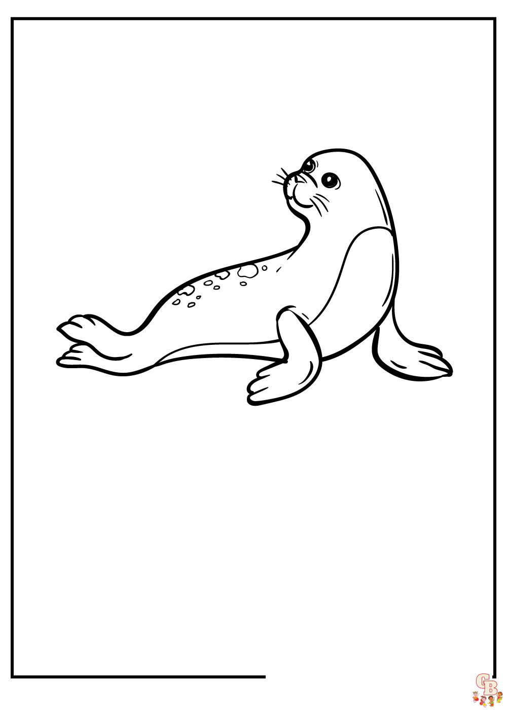 Seal Coloring Pages easy
