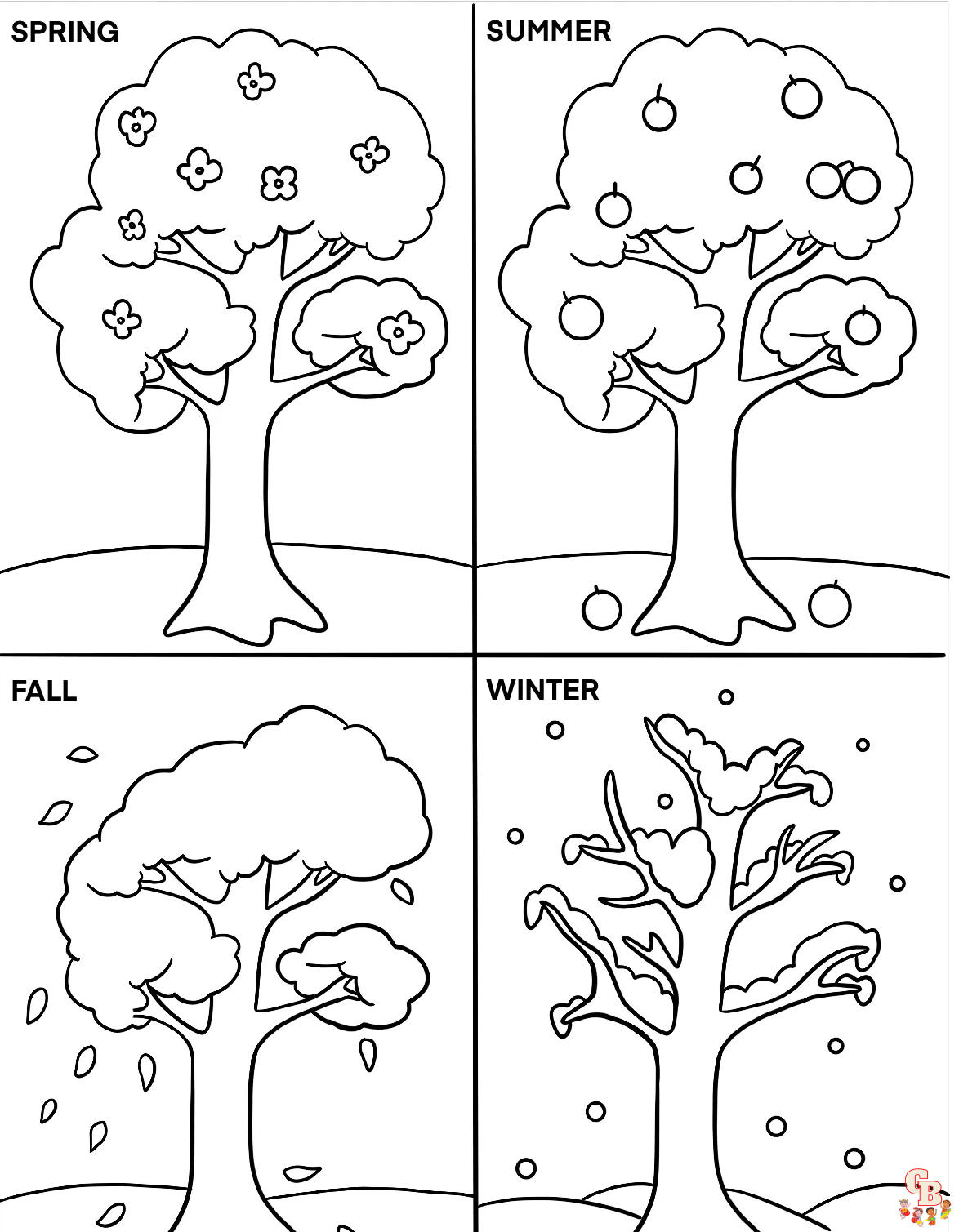 Seasons Coloring Pages 1