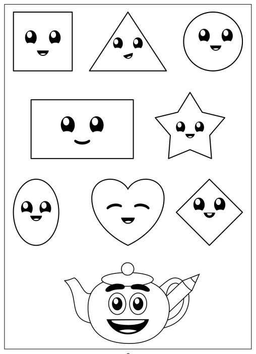 Shapes Coloring Pages - Free Printable Sheets for Kids