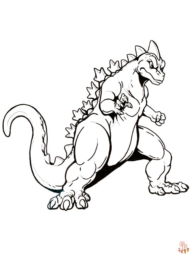space godzilla coloring pages