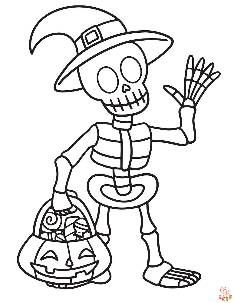 Skeleton Coloring Pages 4
