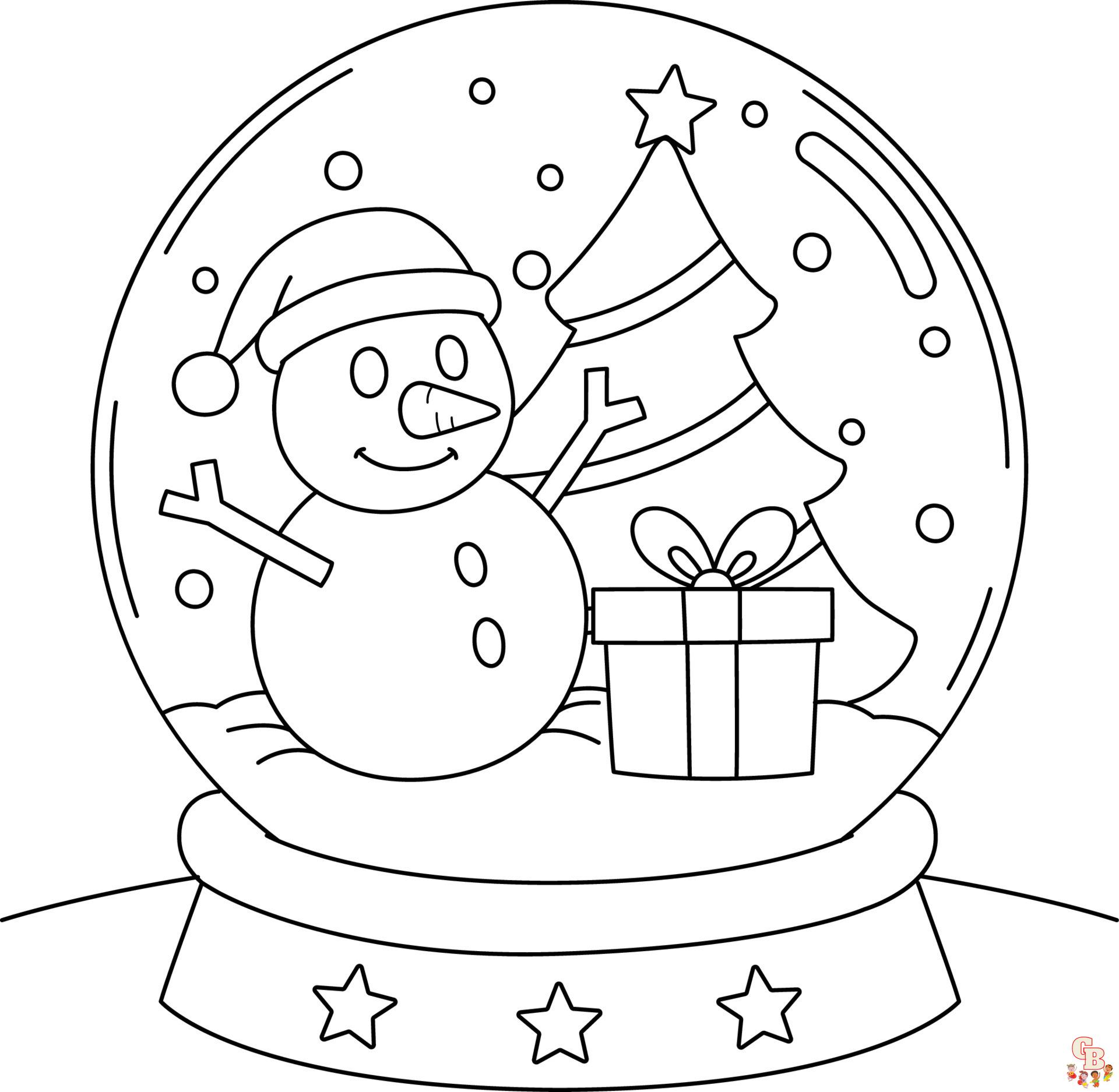 Snowglobe Coloring Pages