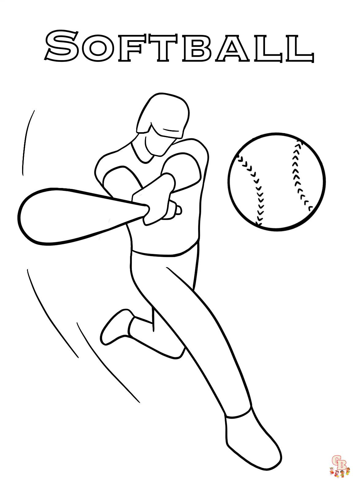 Softball Coloring Pages 1 1