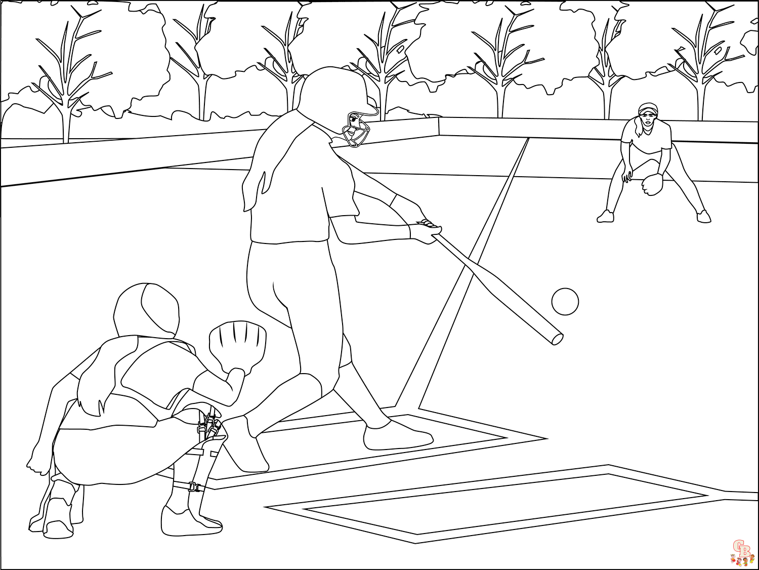 Softball Coloring Pages 1