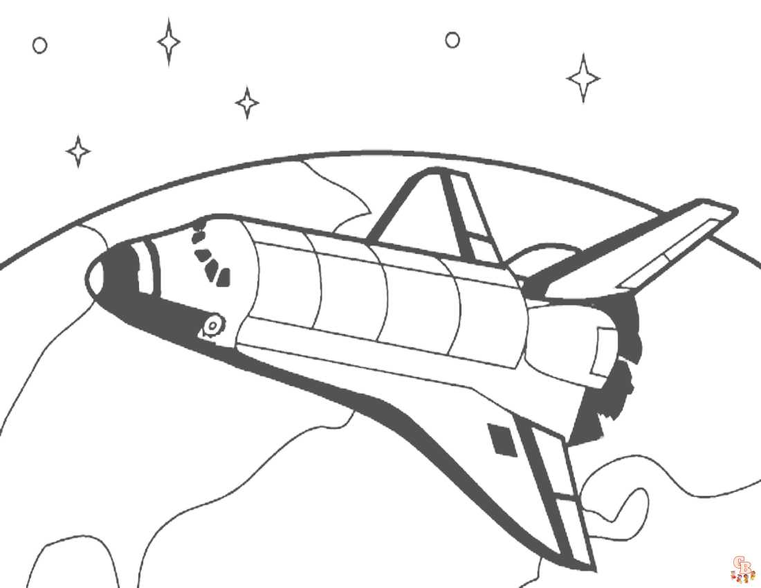 spaceship coloring page