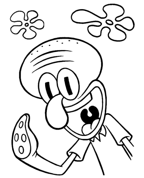 Free Squidward Coloring Pages Printable For Kids And Adults