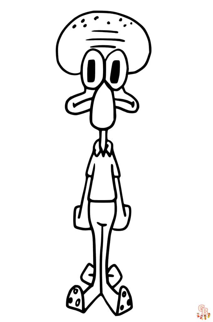 Squidward Coloring Pages