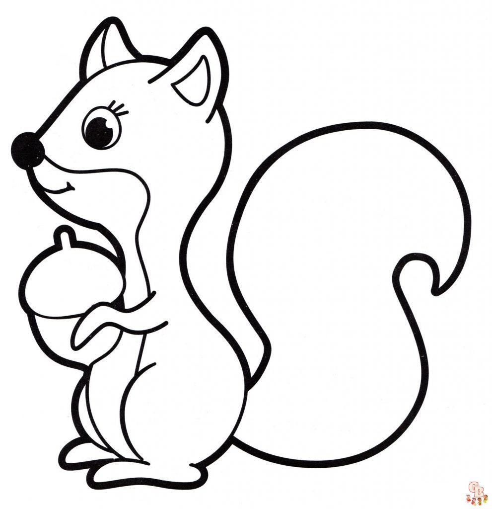 Squirrel Coloring Pages 3