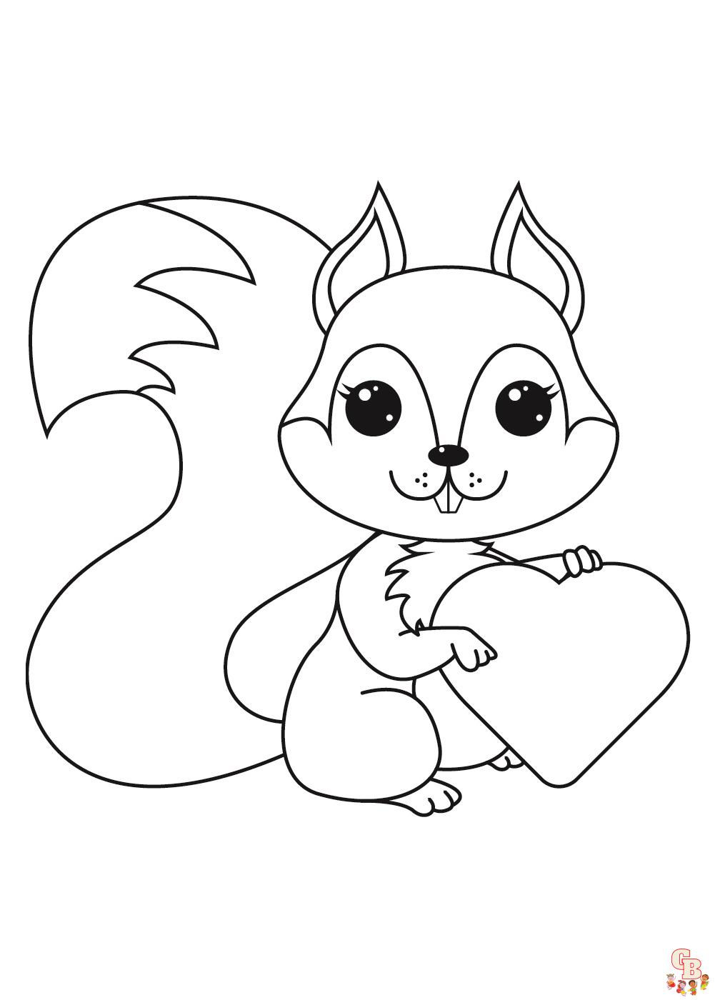 Squirrel Coloring Pages 6