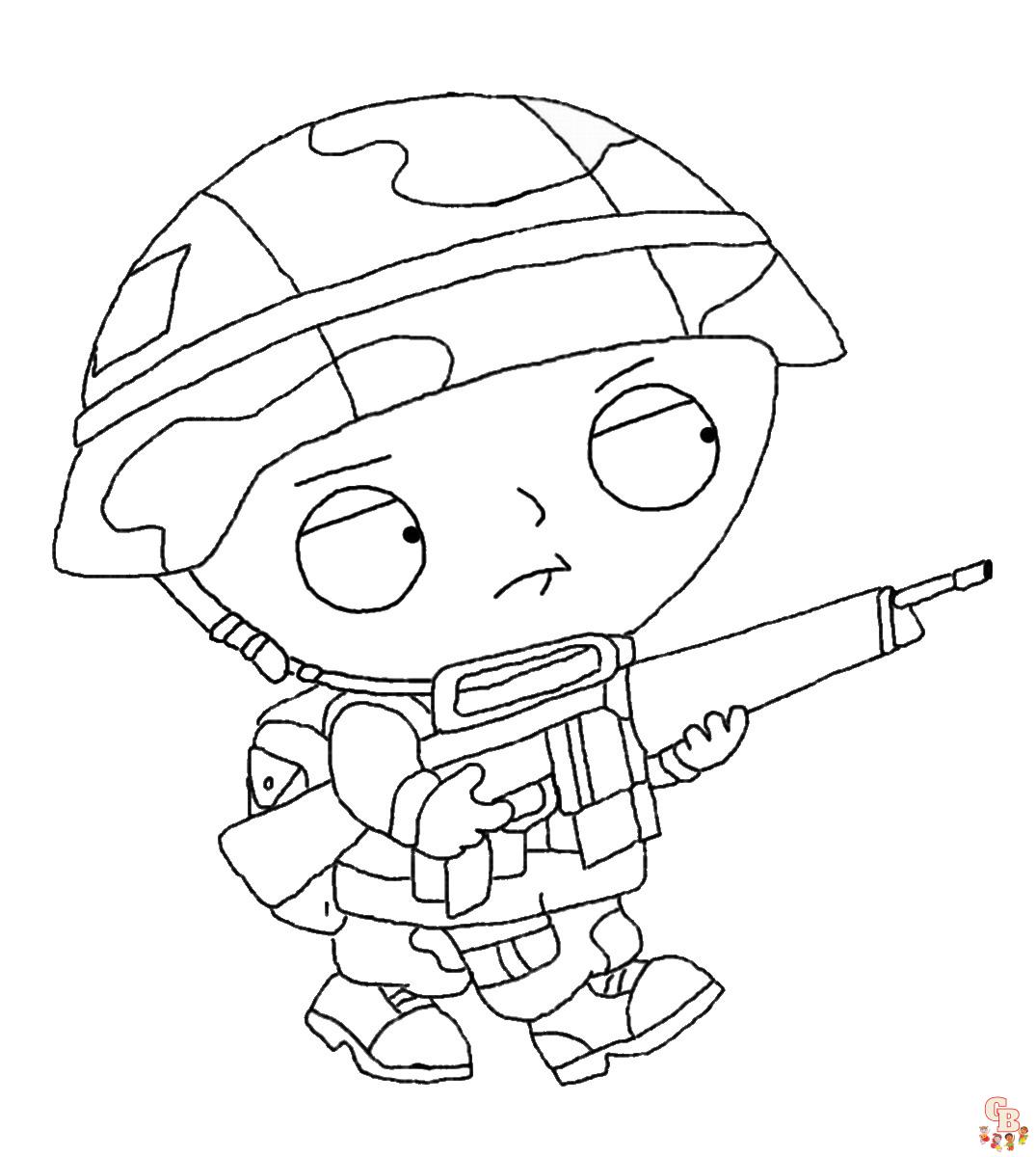 how to draw stewie holding a gun