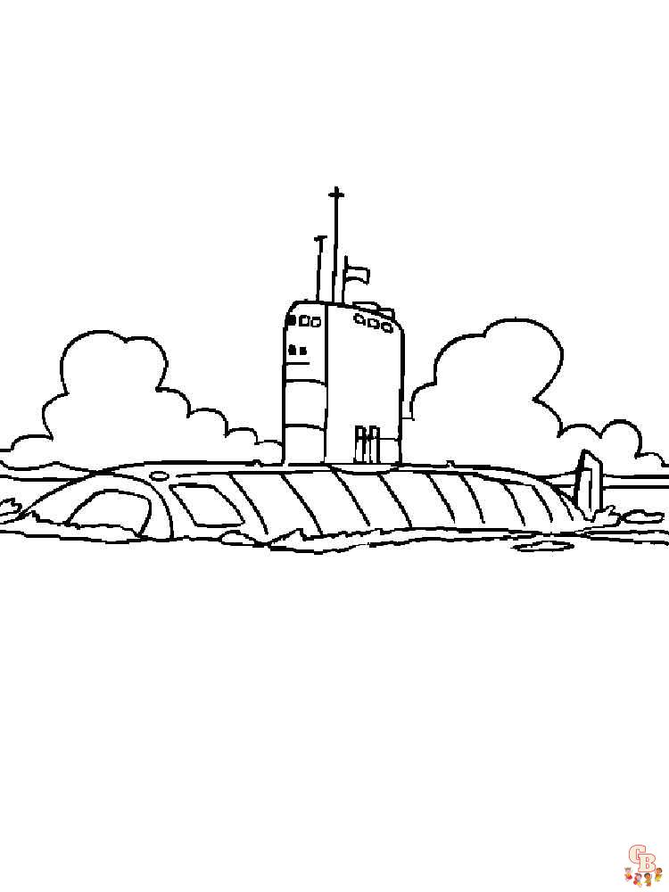Submarine Coloring Pages 4