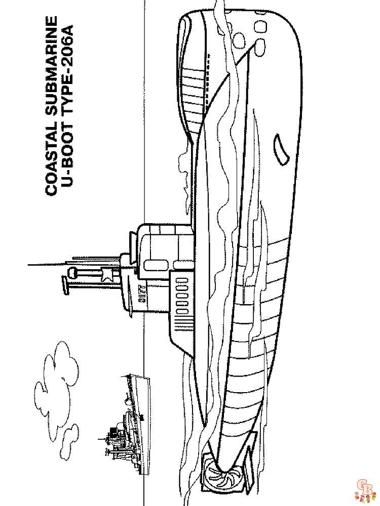 Submarine Coloring Pages 9