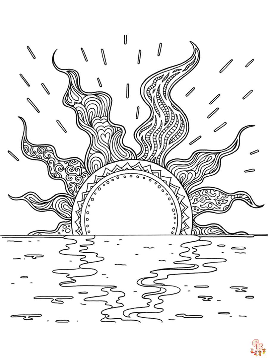 Sunset Coloring Pages 10
