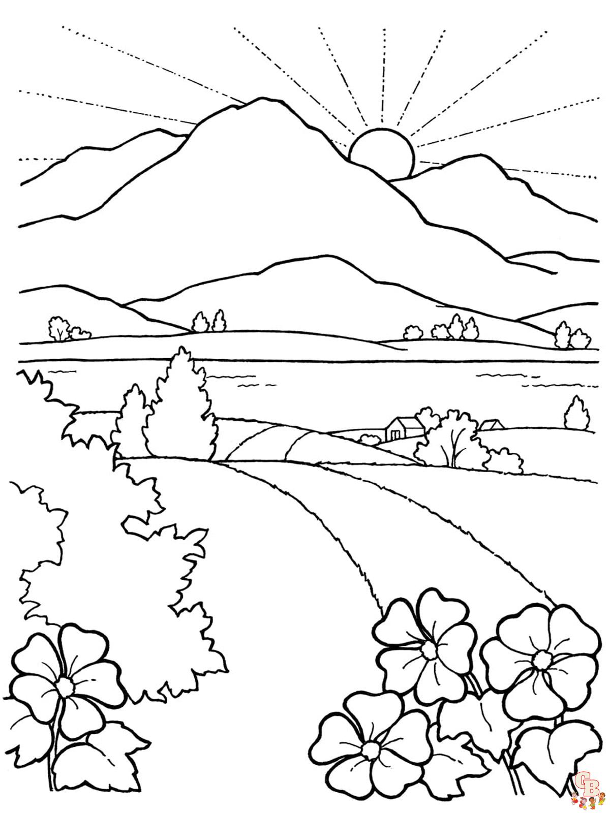 Sunset Coloring Pages 7
