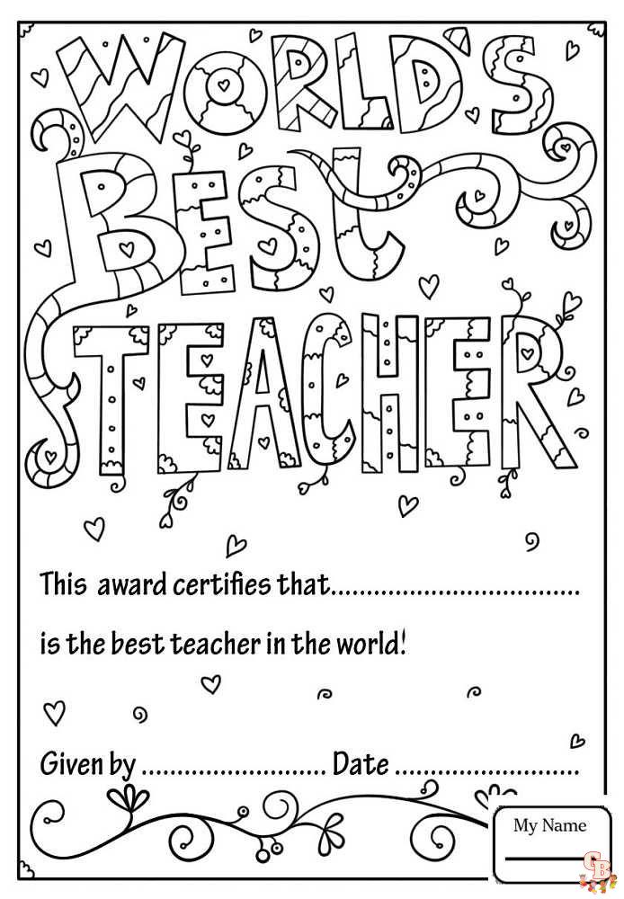 Öğretmen Takdir Günü Boyama Sayfaları 2